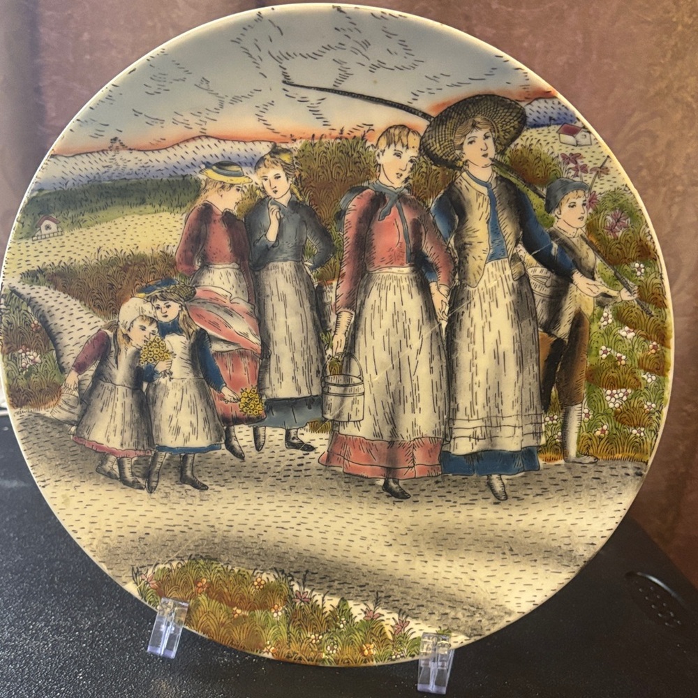 Vintage Storybook Illustrated Plate